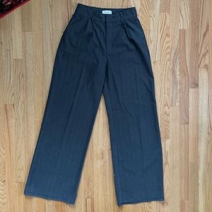 Abercrombie Tailored Wide Leg Pants Dark Grey Small Long